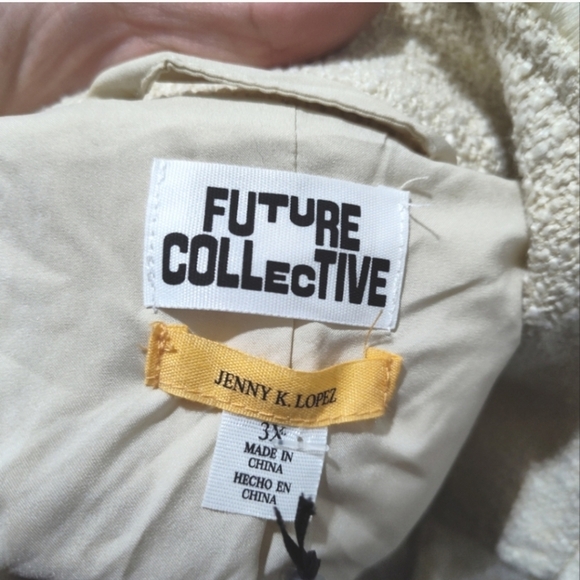 NWT Future Collective X Jenny K. Lopez Tweed Blazer Jacket in Ivory Size 3X ✨ - Picture 11 of 13